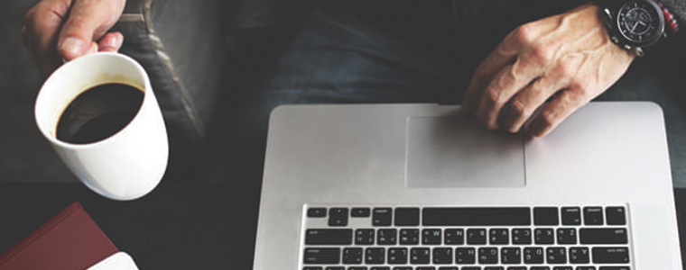man working on laptop