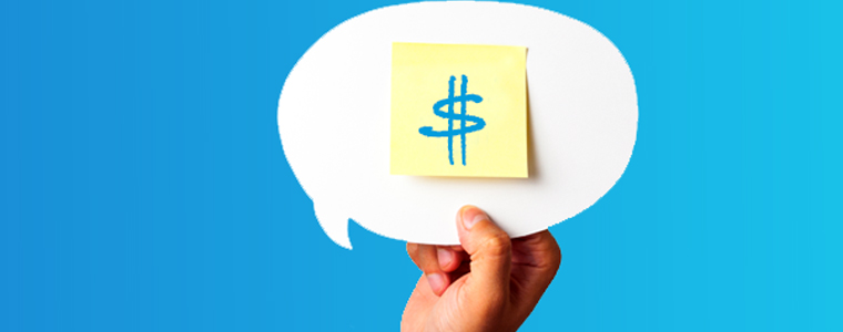 dollar sign on post-it note