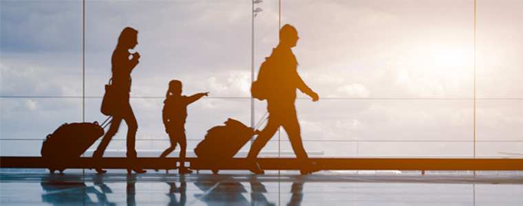 family at airport