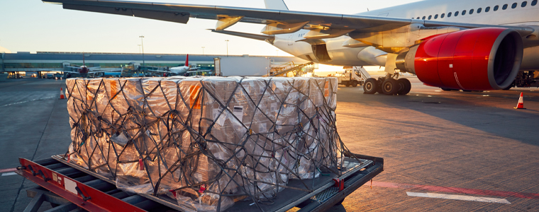 air freight waiting to be loaded