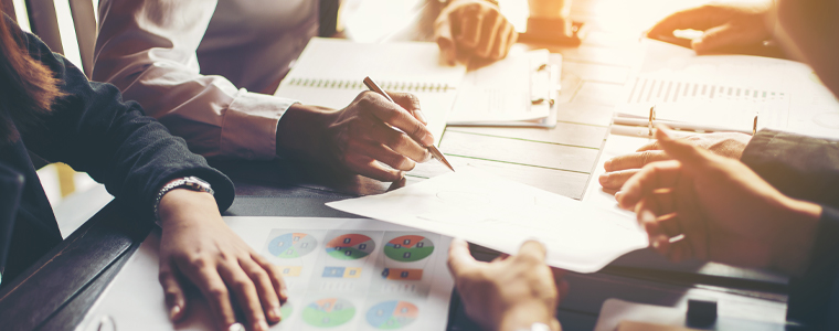group working at table