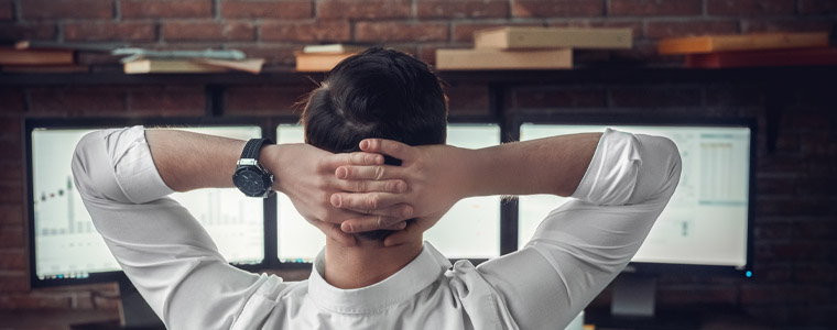 man deciding ocean freight desk