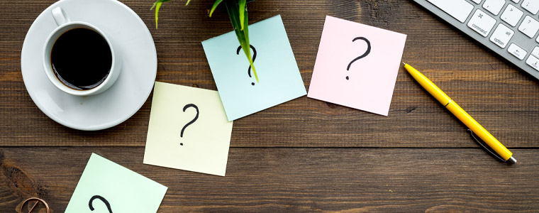 Question marks on post its