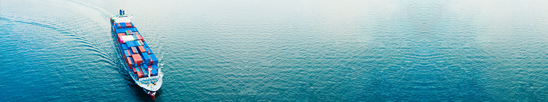 Aerial view Cargo container ship. Business logistic transportation in the ocean ship carrying container