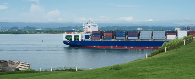 view across san juan bay and port terminals from old san juan puerto rico