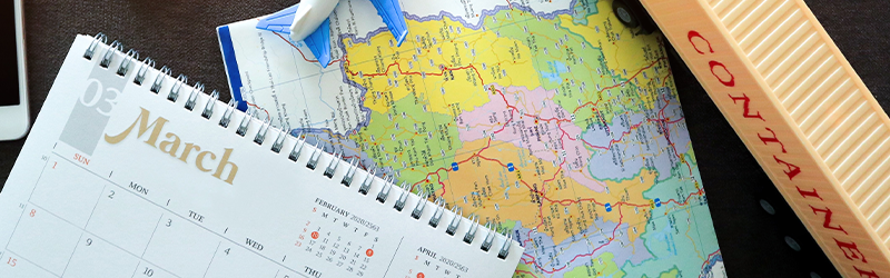 Concept of shipping and logistics management. Use smart phone for parcel tracking in the mobile application.