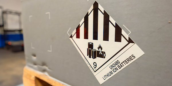 close up of lithium battery box